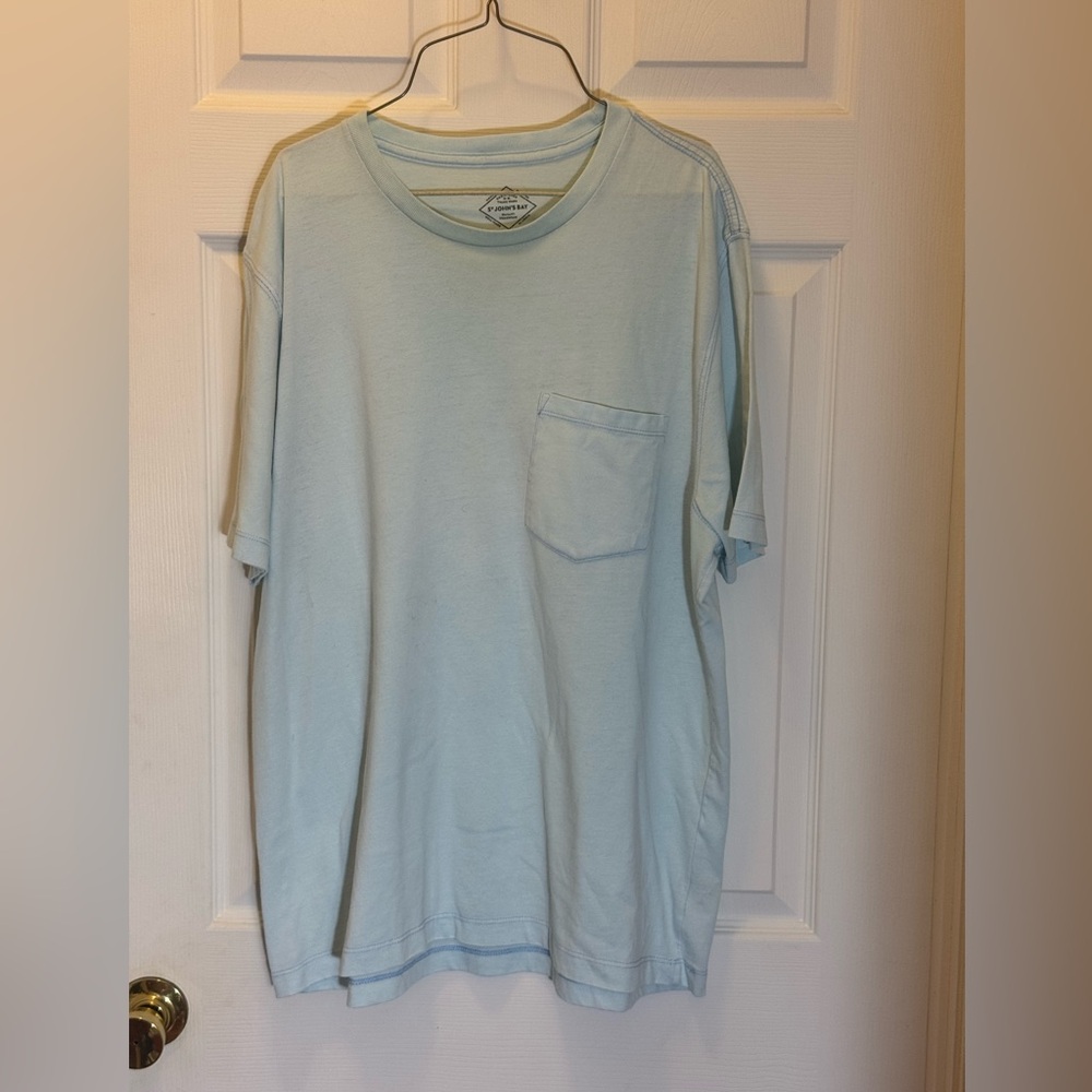 St. John's Bay Blue Short Sleeve Tee Classic Crew Neck